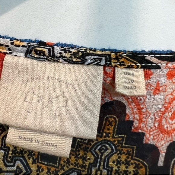 ANTHROPOLOGIE Vanessa Virginia patchwork henley top - Picture 7 of 10